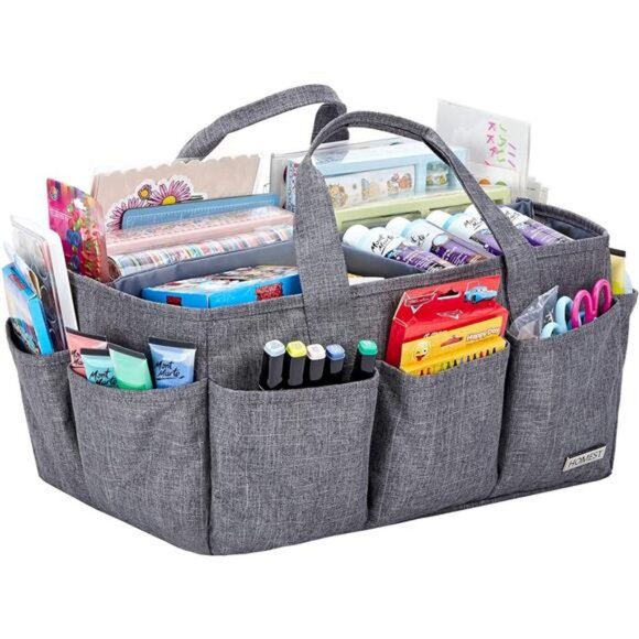 Craft Organizer Tote Bag with Multiple Pockets,Storage Art Caddy for Scrapbook - Picture 3 of 6